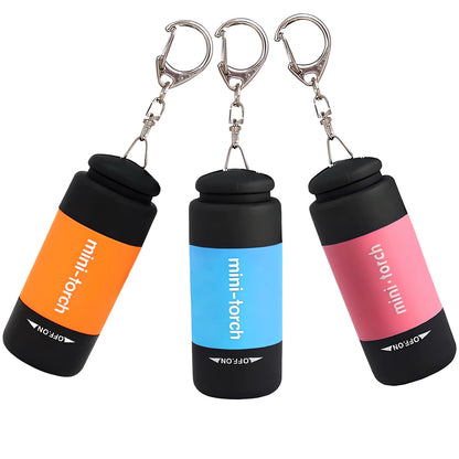 Mini Rechargeable Keychain Travel Flashlight, 3 Pack