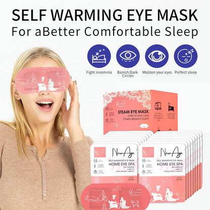 Masti de ochi parfumate cu abur pentru ochi uscati, masca de ochi calda SPA, 5 PCS